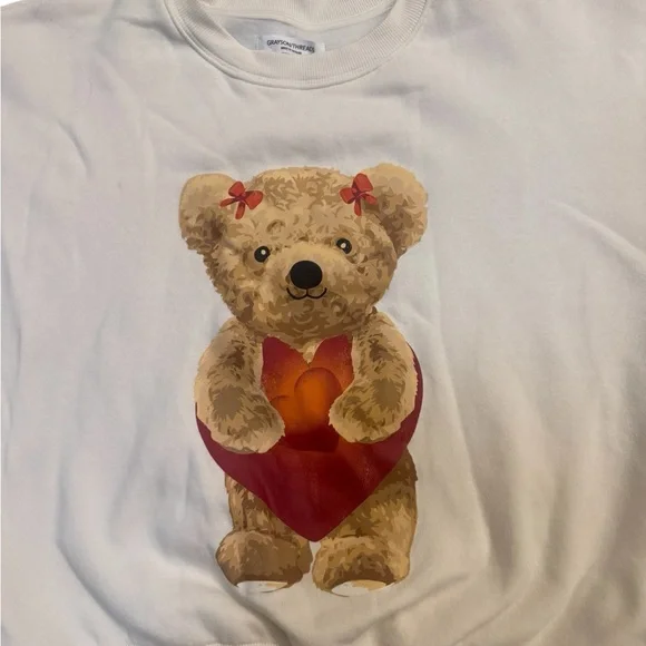 Grayson Threads Teddy Bear Graphic Sweatshirt Cream Size L - Picture 5 of 6